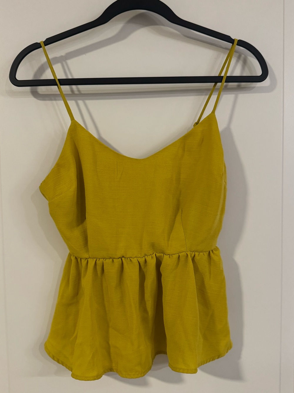 Sleeveless Yellow Ruffled Hem Cami Top